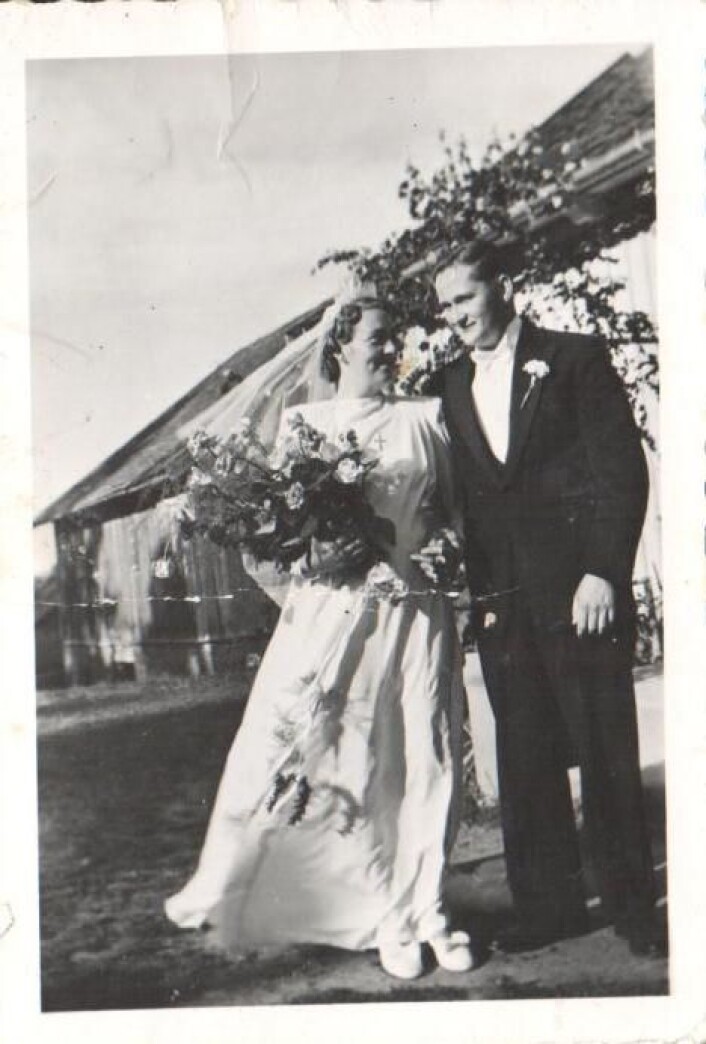 Bilde fra bryllupet til Farmor og Farfar i 1948. Foto: Privat Bilde fra bryllupet til Farmor og Farfar i 1948. Foto: Privat