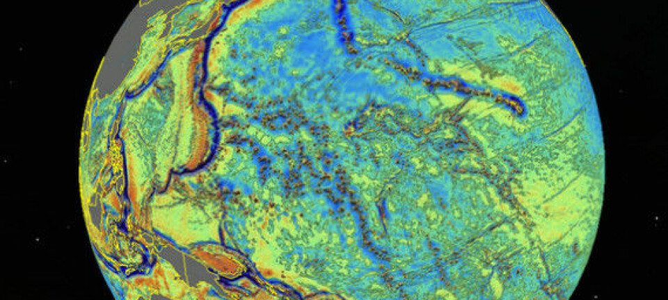 Ved hjelp av tyngdemålinger fra satellitter har forskere laget et nytt og mer detaljert kart over havbunnen. Kartet viser flere tusen ukjente undersjøiske fjell og kløfter.  (Foto: Live Science/Scripps Institution of Oceanography)
