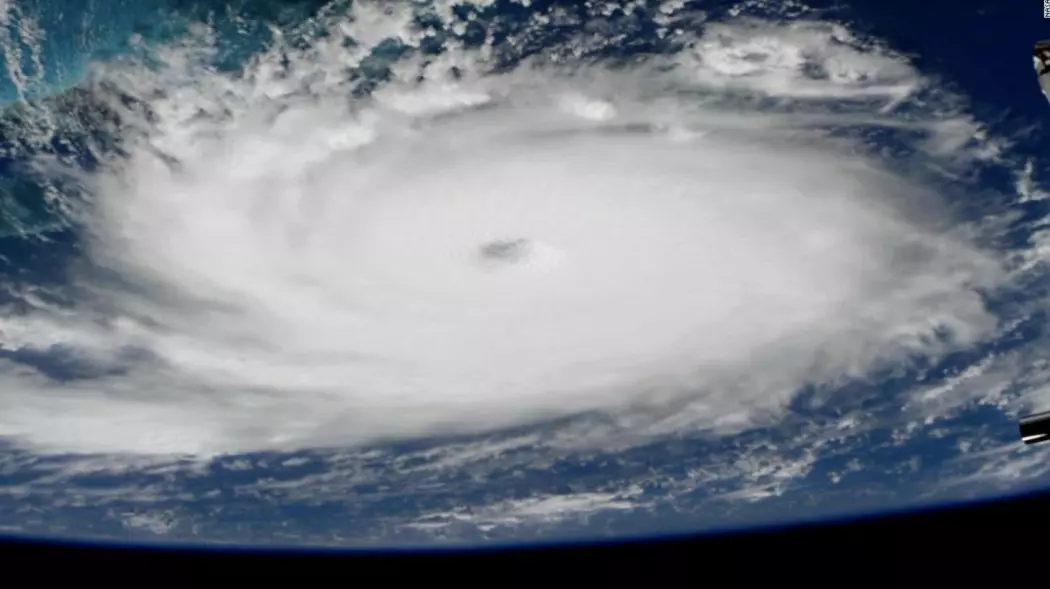 Orkanen Dorian sett fra Den internasjonale romstasjonen. (Bilde: NASA)