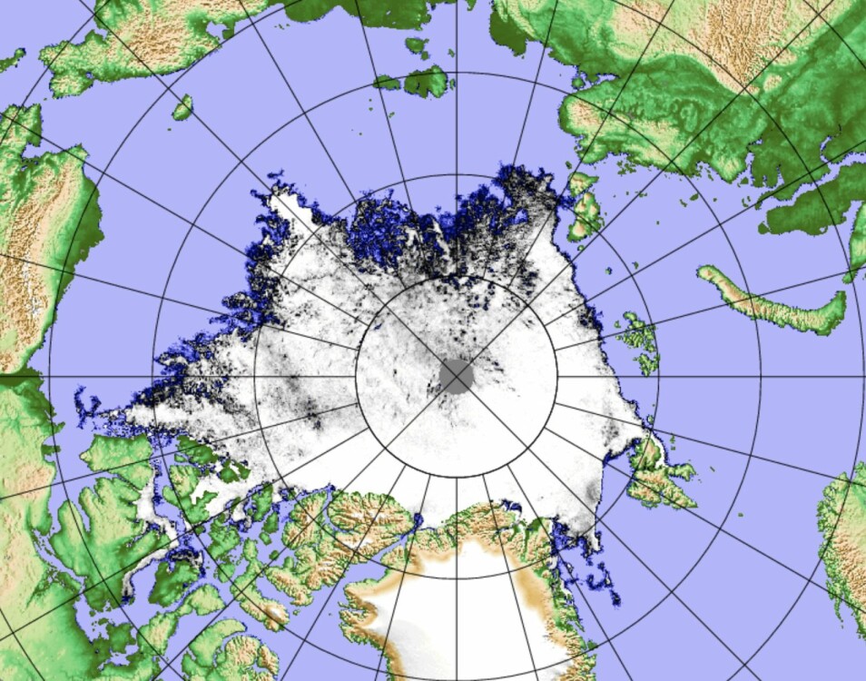Iskartet for Arktis 4. september. (Bilde: PolarView/Univ. Bremen)