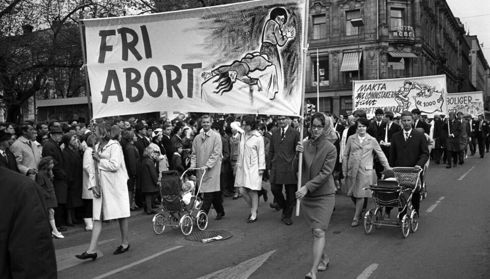Kampen om selvbestemt abort stod sterkt på 1960- og 70-tallet og endte med at Stortinget vedtok lov om selvbestemt abort i 1975.  (Foto: NTB Scanpix)