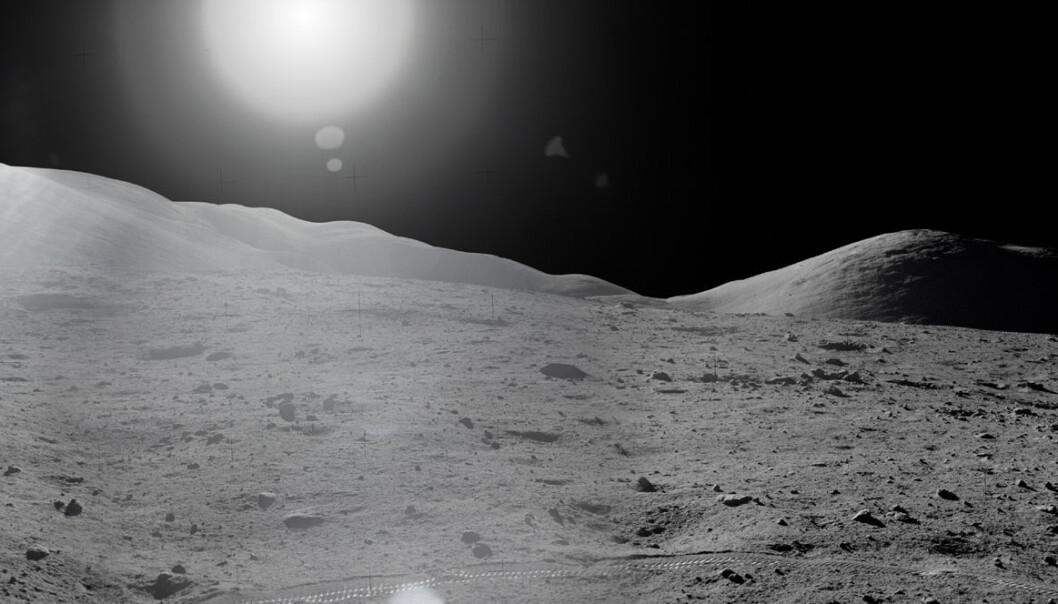Taurus-Littrowdalen på månen. Fra Apollo 17-ferden, desember 1972. (Foto: NASA) Taurus-Littrowdalen på månen. Fra Apollo 17-ferden, desember 1972. (Foto: NASA)