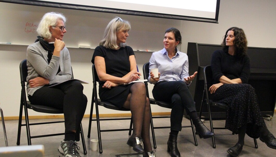 – Hvor går grensen mellom brukermedvirkning og overstyring fra brukerne? Inger Marie Lid, Mia Vabø, Katerini Storeng og Marte Qvenild diskuterte dette og andre temaer rundt åpenhet i forskningen nylig. (Foto: Elin Fugelsnes) – Hvor går grensen mellom brukermedvirkning og overstyring fra brukerne? Inger Marie Lid, Mia Vabø, Katerini Storeng og Marte Qvenild diskuterte dette og andre temaer rundt åpenhet i forskningen nylig. (Foto: Elin Fugelsnes)