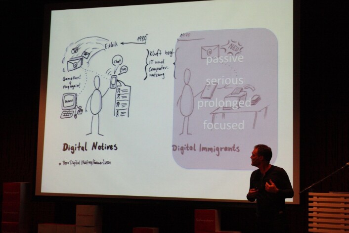De digitale innfødte, som er født etter 1980, bruker sosiale medier til å utvikle sine kreative interesser, sier Øystein Gilje ved Institutt for pedagogikk ved Universitetet i Oslo. (Foto: Siv Haugan) De digitale innfødte, som er født etter 1980, bruker sosiale medier til å utvikle sine kreative interesser, sier Øystein Gilje ved Institutt for pedagogikk ved Universitetet i Oslo. (Foto: Siv Haugan)