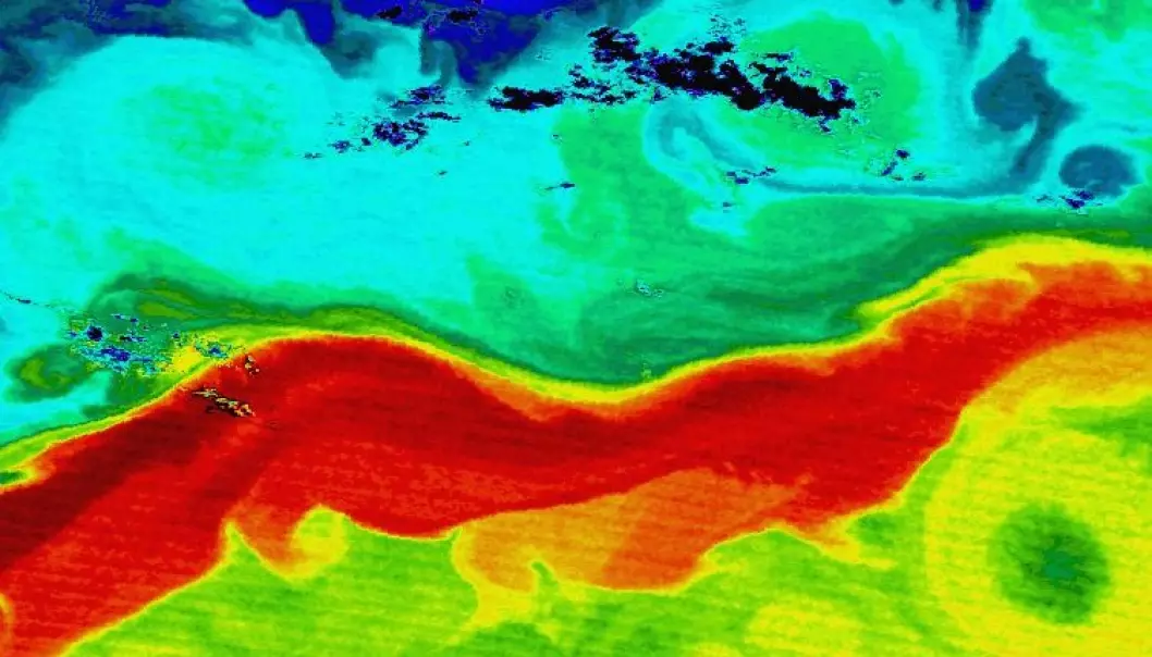 Det er en gjengs oppfatning at det varme atlanterhavsvannet sluttet å strømme inn i de nordiske hav under siste istid. - Våre resultater tyder på at det motsatte, sier Mohamed Ezat, doktorgradsstipendiat ved UiT, Norges arktiske universitet.  (Foto: NASA)