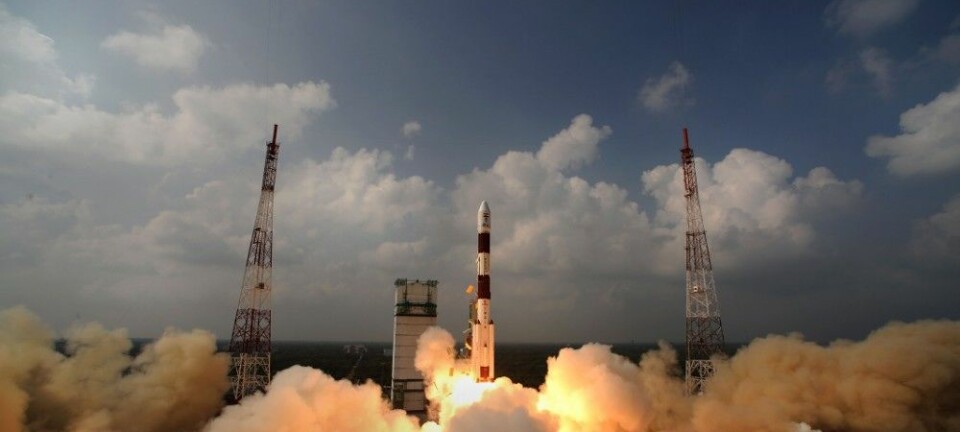 Mars Orbiter Spacecraft ble skutt opp 5. november i fjor, nå har Mangalyaan nådd Mars. (Foto: ISRO, AFP)
