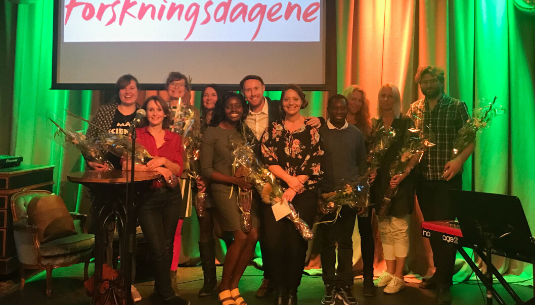 Forskerkamp er Innlandets svar på Forsker Grand Prix hvor ti doktorgradsstipendiater konkurrerer om å bli den beste formidleren (Foto: Erlend Moe) Forskerkamp er Innlandets svar på Forsker Grand Prix hvor ti doktorgradsstipendiater konkurrerer om å bli den beste formidleren (Foto: Erlend Moe)