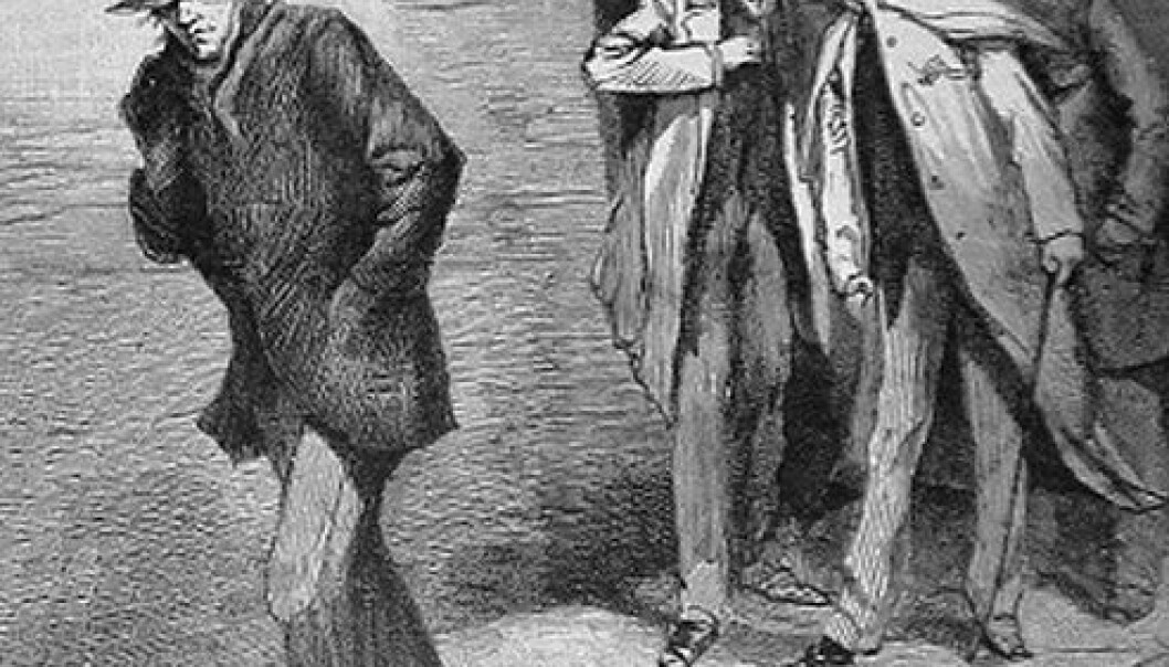 "En mistenkelig karakter", illustrasjon fra London-avis i 1888. (Bilde: Offentlig eiendom) "En mistenkelig karakter", illustrasjon fra London-avis i 1888. (Bilde: Offentlig eiendom)