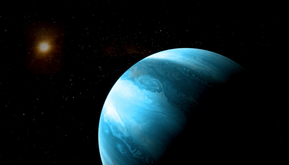 Den nyoppdagede planeten er funnet rundt en rød dverg, den vanligste stjernetypen i Melkeveien. Bare 10 prosent av bekreftede eksoplaneter er funnet rundt denne typen stjerner, og få veldig store. (Illustrasjon: CARMENES/RenderArea/J. Bollaín/C. Gallego)