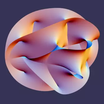 En geometrisk figur som består av et flerdimensjonalt rom projisert ned til en tredimensjonal modell. Slike modeller er en del av strengeteoriene. (Foto: (Illustrasjon: Lunch/Wikimedia Commons/ Creative Commons Attribution-Share Alike 2.5 Generic licence))