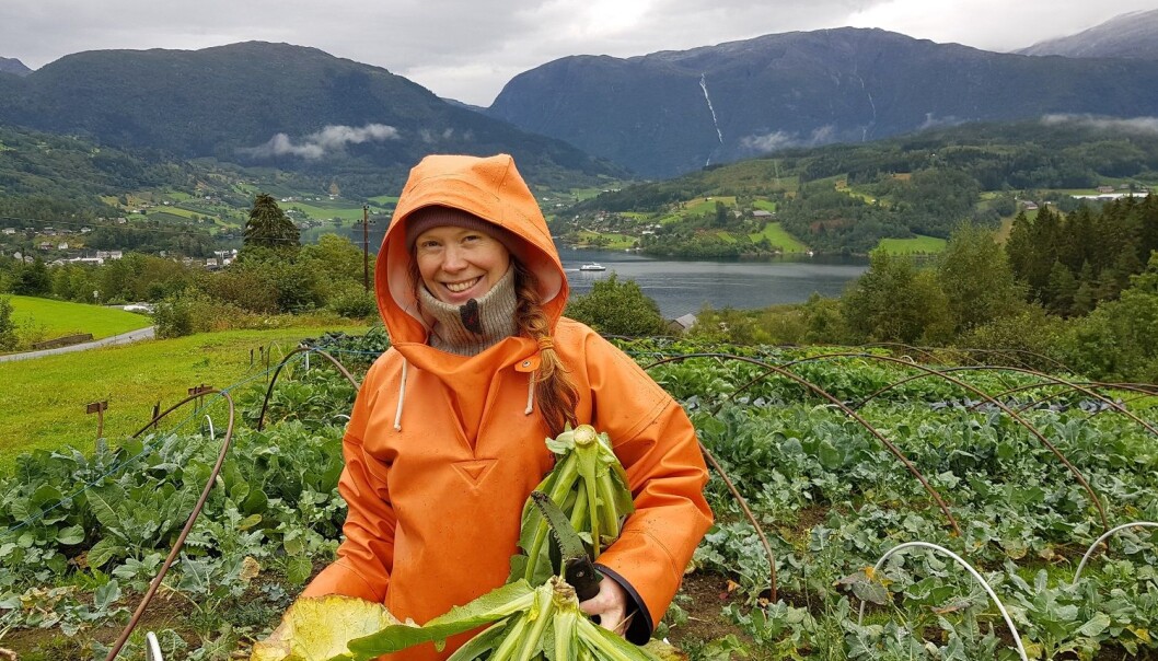 Katinka Kilian eier av Ulvik andelslandbruk, sammen med ektemannen Grzegorz Kramar. De legger stor vekt på den pedagogiske og sosiale delen av økologisk grønnsaksdyrking og småskalaproduksjon. (Foto: Anna Birgitte Milford) Katinka Kilian eier av Ulvik andelslandbruk, sammen med ektemannen Grzegorz Kramar. De legger stor vekt på den pedagogiske og sosiale delen av økologisk grønnsaksdyrking og småskalaproduksjon. (Foto: Anna Birgitte Milford)