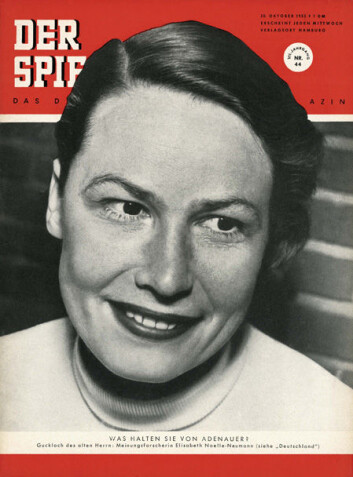 Teorien om taushetsspiralen ble første gang lansert av den tyske statsviteren Elisabeth Noelle-Neumann i 1974. (Foto: Forside på det tyske ukemagasinet Der Spiegel) Teorien om taushetsspiralen ble første gang lansert av den tyske statsviteren Elisabeth Noelle-Neumann i 1974. (Foto: Forside på det tyske ukemagasinet Der Spiegel)