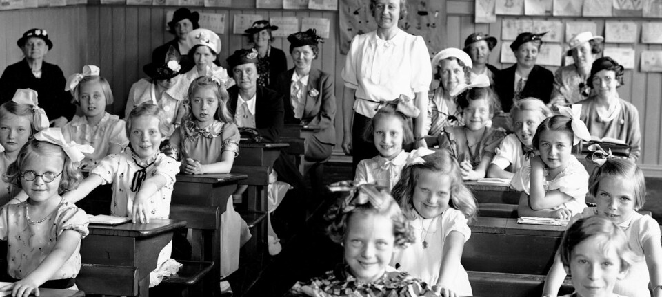 Jenter kan dra mest nytte av et lands utvikling. Da får de blant annet bedre tilgang til utdanning. Her er norske jenter på skolebenken i 1936. (Foto: NTB Scanpix)
