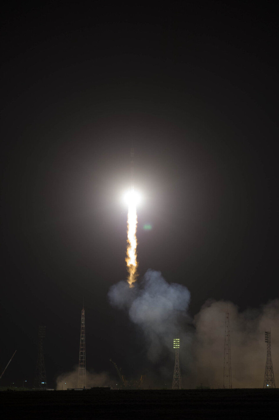 Turen opp til romstasjonen gikk med en Sojus-rakett fra den russiske rombasen i Bajkonur i Kasakhstan. Foto: (Foto: ESA)