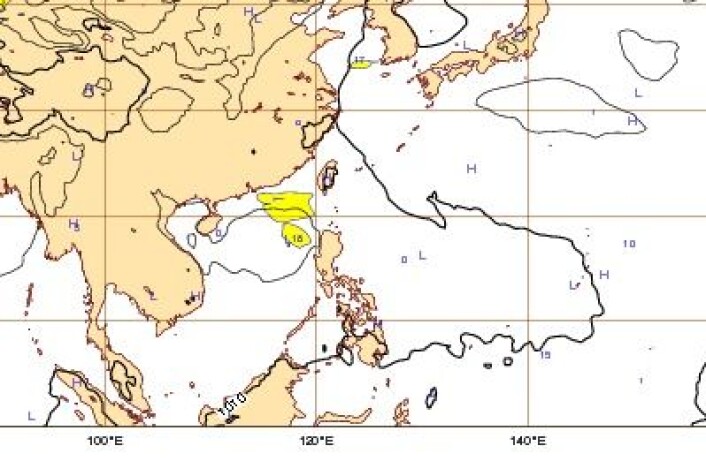 Her er 3 døgns prognosen som kom 14 juli. Ingen Rammasun å se der 17 juli kl 00 UTC. (Foto: (ECMWF)) Her er 3 døgns prognosen som kom 14 juli. Ingen Rammasun å se der 17 juli kl 00 UTC. (Foto: (ECMWF))