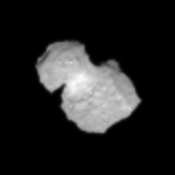 Rosetta nærmer seg omsider målet. Dette bildet er datert 31. juli. (Foto: (ESA/Rosetta/NAVCAM)) Rosetta nærmer seg omsider målet. Dette bildet er datert 31. juli. (Foto: (ESA/Rosetta/NAVCAM))