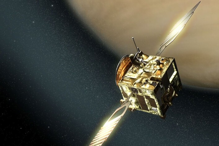 ESAs romsonde Venus Express har undersøkt Venus siden 2009. Men sommeren 2014 er oppdraget snart over og det siste brennstoffet blir brukt til et skikkelig dypdykk ned i den tykke atmosfæren. (Foto: ESA) ESAs romsonde Venus Express har undersøkt Venus siden 2009. Men sommeren 2014 er oppdraget snart over og det siste brennstoffet blir brukt til et skikkelig dypdykk ned i den tykke atmosfæren. (Foto: ESA)