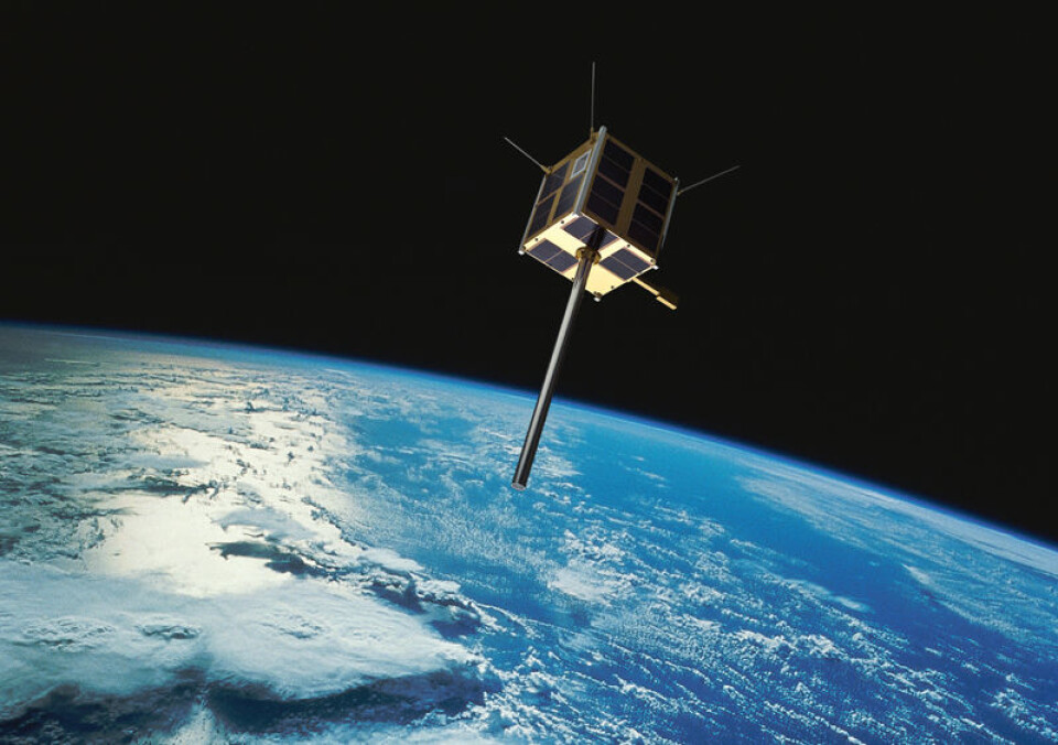 AISSat-2 ble skutt opp 8. juli 2014. Som sin forløper, AISSat-1, sporer AISSat-2 skipstrafikken over hele verden. (Foto: Norsk Romsenter/FFI/NASA)