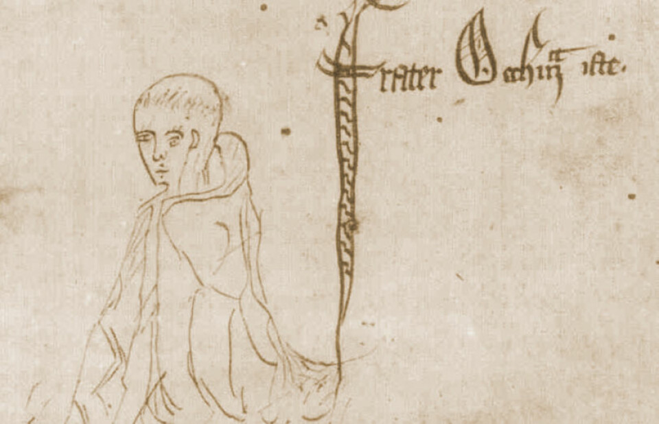William av Ockham, fra et manuskript av Ockhams Summa Logicae, 1341. (Foto: (Bilde: Wikimedia Commons))