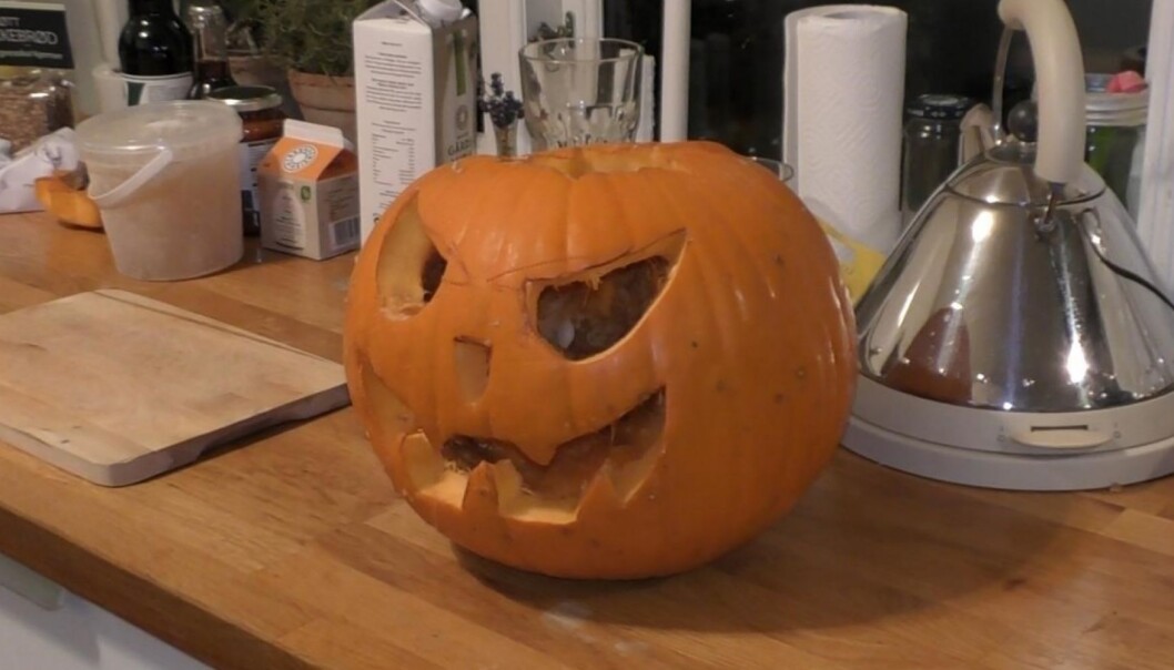 Forskerne har vært hjemme hos folk og studert matpraksiser i tiden rundt halloween. De fikk blant annet være med da en familie laget suppe av gresskarlykten dagen etter feiringen. (Foto: Virginie Amilien). Forskerne har vært hjemme hos folk og studert matpraksiser i tiden rundt halloween. De fikk blant annet være med da en familie laget suppe av gresskarlykten dagen etter feiringen. (Foto: Virginie Amilien).