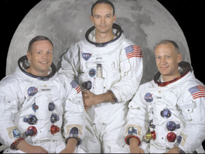 Gruppebilde med romdrakter. Armstrong fra venstre, så Collins og Aldrin. (Foto: NASA) Gruppebilde med romdrakter. Armstrong fra venstre, så Collins og Aldrin. (Foto: NASA)