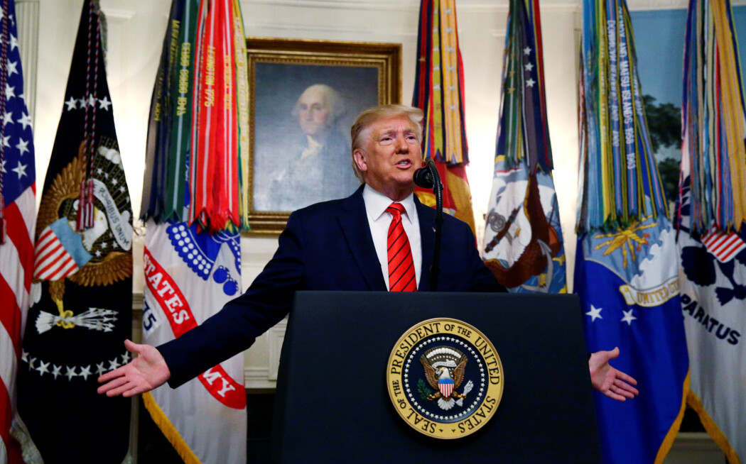 Donald Trump sin pressekonferanse, søndag har fått mye oppmerksomhet. Spesielt ordbruken rettet mot den drepte IS-lederen Abu Bakr al-Baghdadi har skapt reaksjoner. (Foto: Jim Bourg, Reuters/ NTB Scanpix) Donald Trump sin pressekonferanse, søndag har fått mye oppmerksomhet. Spesielt ordbruken rettet mot den drepte IS-lederen Abu Bakr al-Baghdadi har skapt reaksjoner. (Foto: Jim Bourg, Reuters/ NTB Scanpix)
