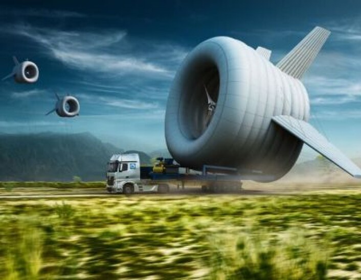 I en flyvende vindturbin holdes propell og generator svevende inne i en gassfylt ballong. Selskapet Altaeros Energies prøver ut prinsippet i Alaska. (Foto: Altaeros Energies) I en flyvende vindturbin holdes propell og generator svevende inne i en gassfylt ballong. Selskapet Altaeros Energies prøver ut prinsippet i Alaska. (Foto: Altaeros Energies)