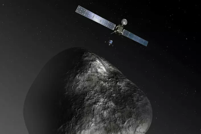 Rosetta har nå tatt igjen 67P/Tsjurimov-Gerasmenko, planen er at landingsfartøyet skal ned på kometen 11. november. (Foto: (Illustrasjon: NASA))