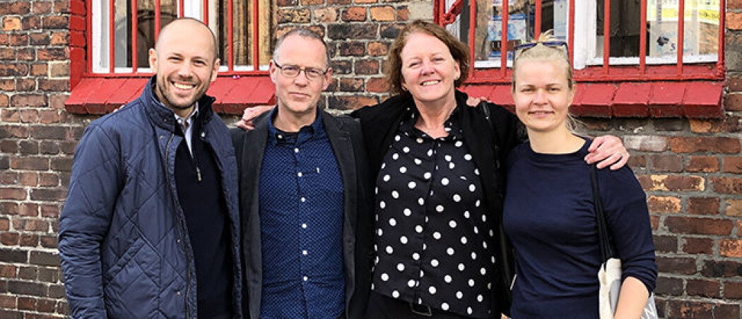 Frå besøk i Katowice i Polen: Instituttleiar Piotr Garbacz, undervisningsleiarane Christian Janss, Siren Leirvåg og Annely Tomson. (Foto: Privat) Frå besøk i Katowice i Polen: Instituttleiar Piotr Garbacz, undervisningsleiarane Christian Janss, Siren Leirvåg og Annely Tomson. (Foto: Privat)