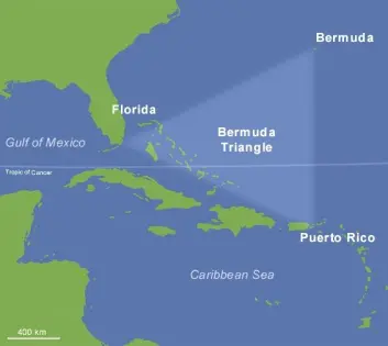 Bermudatriangelet spenner fra sørlige Florida til ned til Puerto Rico og videre over til Bermuda. (Foto: (Ill: Wikimedia Commons)) Bermudatriangelet spenner fra sørlige Florida til ned til Puerto Rico og videre over til Bermuda. (Foto: (Ill: Wikimedia Commons))