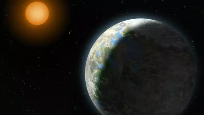 Slik forestilte en kunstner seg hvordan Gliese 581g kunne sett ut, dersom den fantes. Ny forskning påpeker med en viss grad av sikkerhet at planeten ikke finnes. (Foto: (Ill: Zina Deretsky, National Science Foundation / AP))