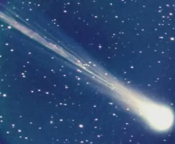 "Kometen C/2002 V1 NEAT fotografert fra bakken 29. januar i år. Denne kometen kom faretruende nær Sola. (Foto: ESA) "