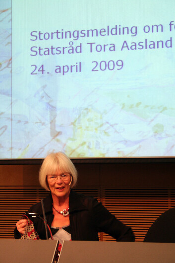 Forskningsminister Tora Aasland vil ut av skyggen av målet om tre prosent av BNP til FoU, men holder fast på andre lange linjer i forskningspolitikken. Forskningsminister Tora Aasland vil ut av skyggen av målet om tre prosent av BNP til FoU, men holder fast på andre lange linjer i forskningspolitikken.