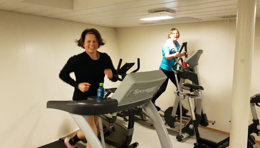Jossan og Guri i gymmen. Bilde: Lilja R. Bjarnadóttir Jossan og Guri i gymmen. Bilde: Lilja R. Bjarnadóttir