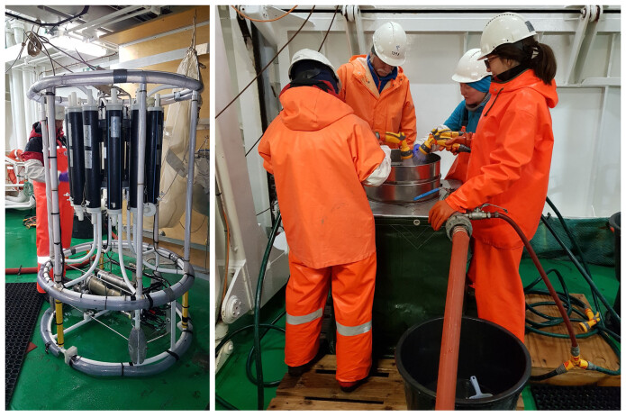 CTD-rommet huser CTD-utstyret. Det har også en port som kan åpnes for utsetting av utstyret. I tillegg blir rommet noen ganger brukt for vasking av prøver hvis temperaturen på akterdekket er for lav. Bilder: Lilja R. Bjarnadóttir, MAREANO CTD-rommet huser CTD-utstyret. Det har også en port som kan åpnes for utsetting av utstyret. I tillegg blir rommet noen ganger brukt for vasking av prøver hvis temperaturen på akterdekket er for lav. Bilder: Lilja R. Bjarnadóttir, MAREANO