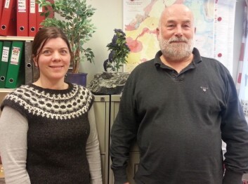 Geolog Per Ryghaug og geograf Ane Bang-Kittilsen ved NGU har jobbet fram tjenesten Geologien i min kommune. (Foto: Nina Kristiansen) Geolog Per Ryghaug og geograf Ane Bang-Kittilsen ved NGU har jobbet fram tjenesten Geologien i min kommune. (Foto: Nina Kristiansen)