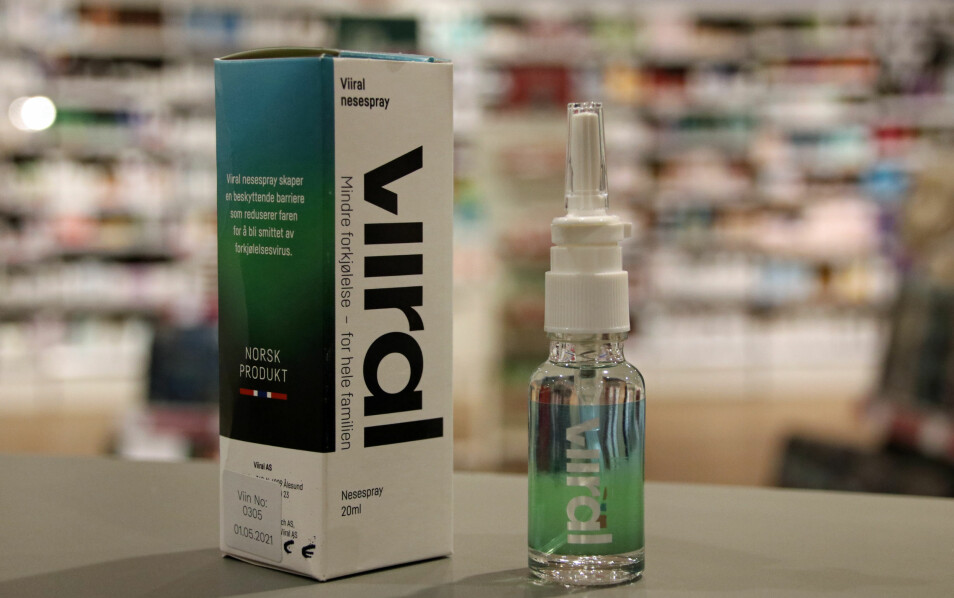 Viiral nesespray er til salgs på flere norske apotek.