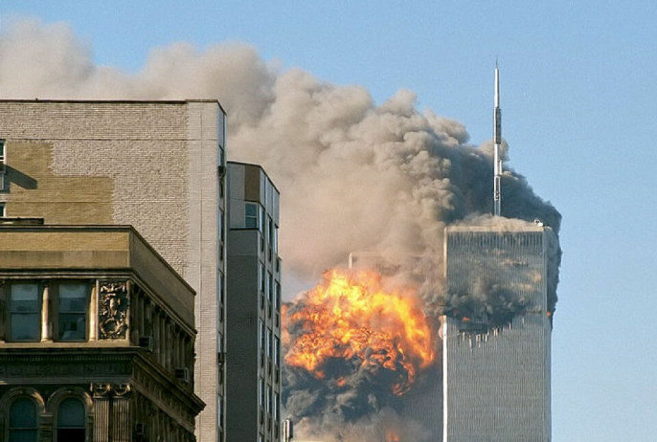 Twin Towers i New York 11. september 2001. (Foto: Wikimedia Commons)