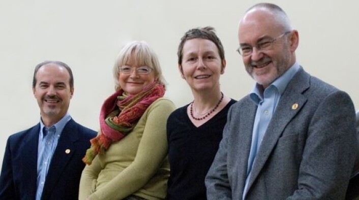 Stiller til valg i Bergen: fra venstre Kuvvet Atakan, Berit Rokne, Astri Andresen og Sigmund Grønmo (Foto: UiB). Stiller til valg i Bergen: fra venstre Kuvvet Atakan, Berit Rokne, Astri Andresen og Sigmund Grønmo (Foto: UiB).