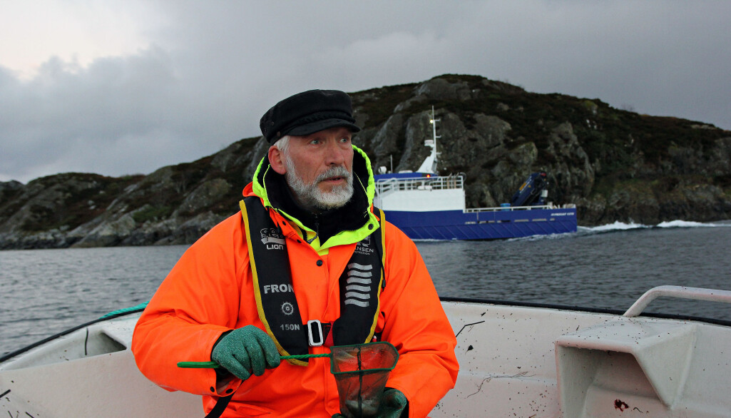 Havforsker Terje van der Meeren i båten på Nordmøre. Havforsker Terje van der Meeren i båten på Nordmøre.