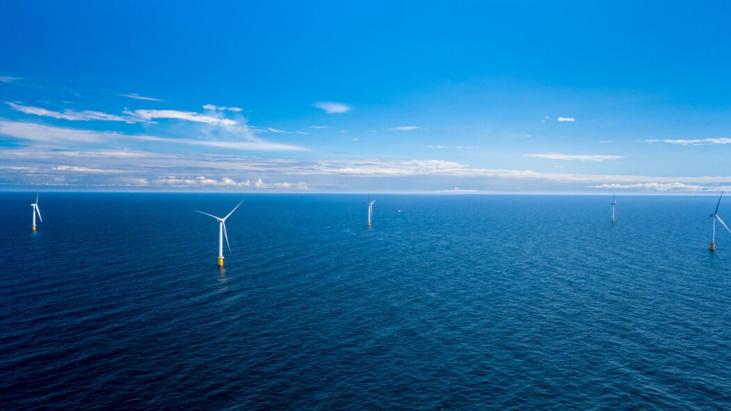 Bildet viser en del av verdens første flytende vindpark, Hywind Scotland Bildet viser en del av verdens første flytende vindpark, Hywind Scotland