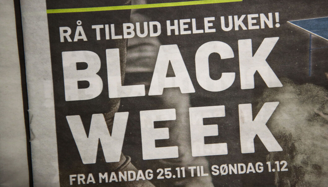 Black Friday og Black Week preger denne uken. De store leverandørene av sportsklær, møbler og elektro fyller postkasser og aviser. Black Friday og Black Week preger denne uken. De store leverandørene av sportsklær, møbler og elektro fyller postkasser og aviser.