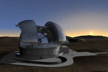 En modell av ESOs planlagte kjempeteleskop, European Extremely Large Telescope. (Illustrasjon: ESO)
