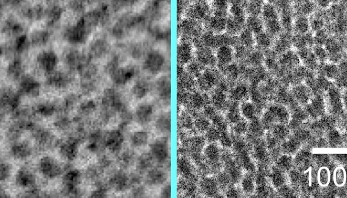 TESET, before and after water treatment. The water has changed the structure in the material. TESET, before and after water treatment. The water has changed the structure in the material.