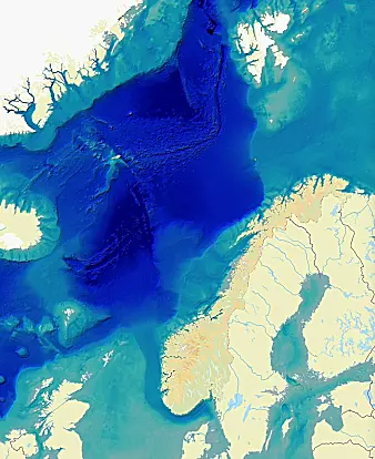 Her ser du den grunne Nordsjøen og det grunne Barentshavet. Og det dype Norskehavet. Eggakanten strekker seg nordover langs kysten, helt opp forbi vestsiden av Svalbard. Utenfor Vesterålen i Nordland er det aller kortest vei ut til dyphavet.