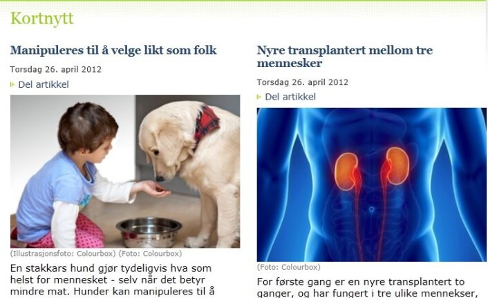 Kortnyttspalten er litt over et år gammel, og gikk raskt til topps på besøksstatistikken. Kortnyttspalten er litt over et år gammel, og gikk raskt til topps på besøksstatistikken.