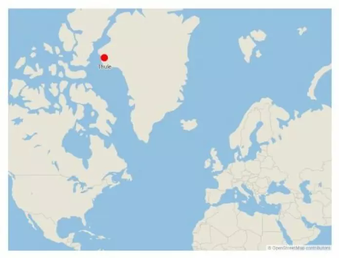Casper Nielsen fant steinen 25 kilometer fra Thule, nordvest på Grønland.