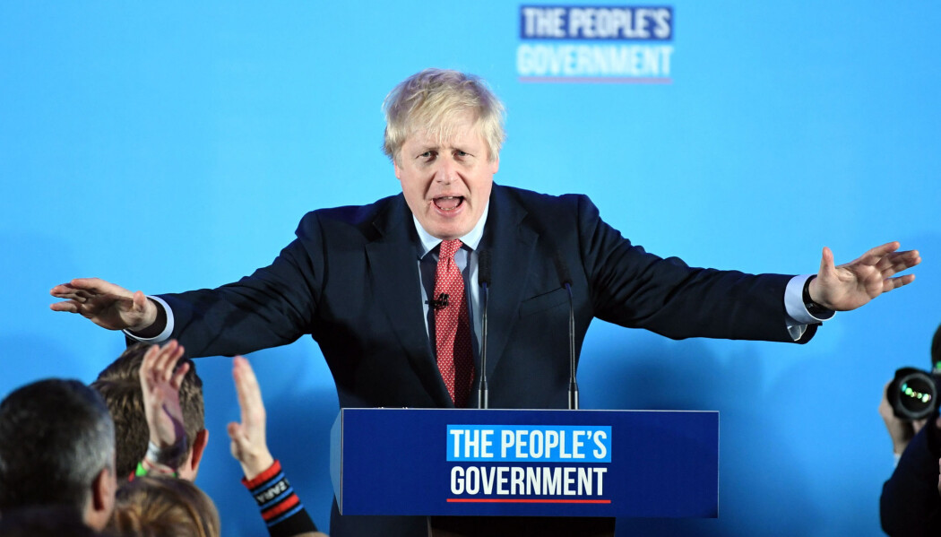 – Vi klarte det, sa den britiske statsministeren Boris Johnson sin seierstale. – Vi klarte det, sa den britiske statsministeren Boris Johnson sin seierstale.