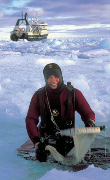 Bjørn Gulliksen har tatt prøver på Svalbard i over tredve år. (Foto: UiT) Bjørn Gulliksen har tatt prøver på Svalbard i over tredve år. (Foto: UiT)