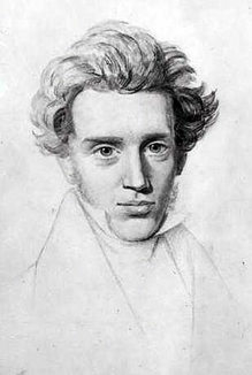 Filosofen Søren Kierkegaard mente at livet har en mening som er garantert av Gud. (Foto: (Tegning: Niels Christian Kierkegaard))